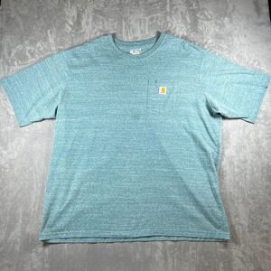 Carhartt Mens K87 Loose Fit Pocket T-Shirt 3XL Heather Teal Blue Short Sleeve
